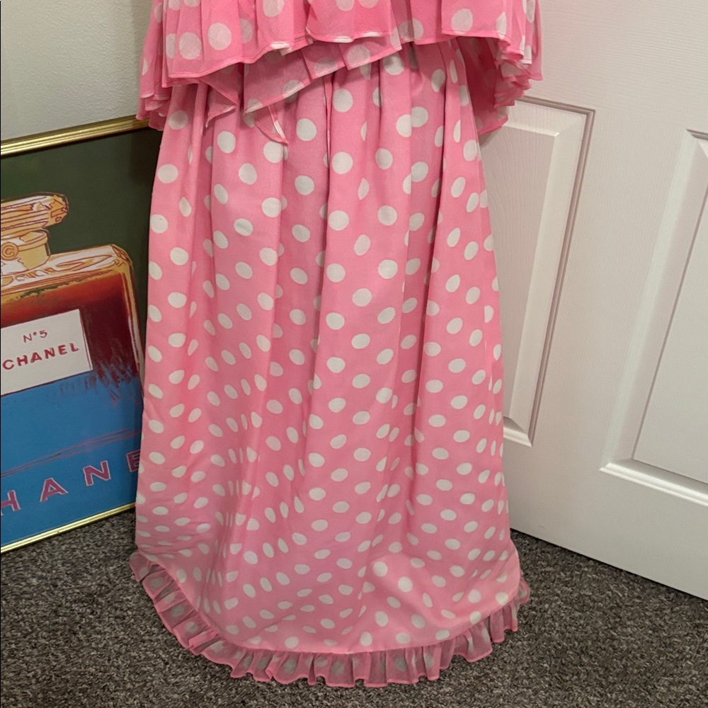 Jerri Shooter Las Vegas two piece polka dot skirt set vintage fairycore pink 70s - Picture 3 of 12